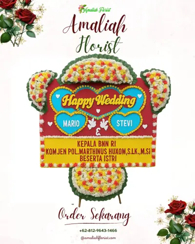 Karangan Papan Bunga Pernikahan di Bulotadaa Timur